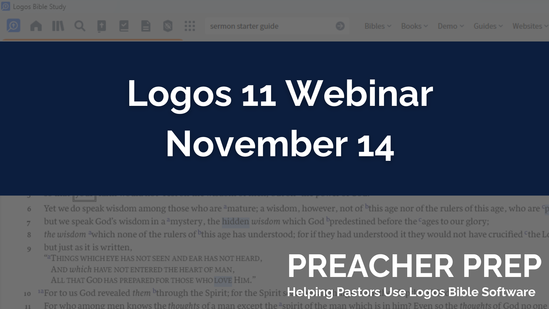 Logos 11 Webinar